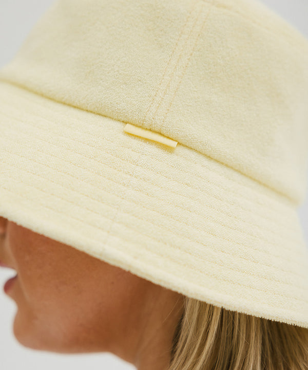 Gigi Pip bucket hats for women - Blair Terry Bucket Hat - 100% cotton terry, packable friendly bucket hat for women [butter yellow]