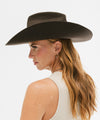 Gigi Pip Limited Edition Hats for Women - Limited Edition Paige Western Felt - custom, hand shaped western brim with a lived in feel and emroidered detailing [dark brown]