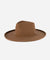 Gigi Pip felt hats for women - Amelia Wide Brim Fedora - 100% australian wool wide brim fedora with a pinched teardrop crown + pencil rolled brim [brown]