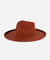 Gigi Pip felt hats for women - Amelia Wide Brim Fedora - 100% australian wool wide brim fedora with a pinched teardrop crown + pencil rolled brim [clay]