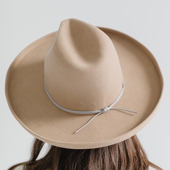 Gigi Pip hat bands + trims for women's hats - Triple Strand Band - triple strand rope band made from waxed cotton, featuring a tie knot in the back with rope tails used to tighten the band around the crown of your hat [light grey]