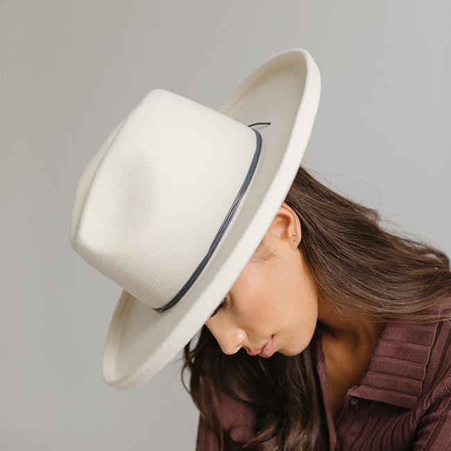 Gigi Pip hat bands + trims for women's hats - Triple Strand Band - triple strand rope band made from waxed cotton, featuring a tie knot in the back with rope tails used to tighten the band around the crown of your hat [steel blue]