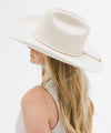 Gigi Pip hat bands + trims for women's hats - Cara Loren Bolo Band - 100% genuine vegan leather adjustable rope band featuring gold metal hardware [off white]