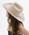 Gigi Pip hat bands + trims for women's hats - Cara Loren Bolo Band - 100% genuine vegan leather adjustable rope band featuring gold metal hardware [cream]