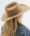 Gigi Pip hat bands + trims for women's hats - Cara Loren Vegan Wrap Band - leather vegan adjustable wrap band featuring gold plated metal hardware [brown]