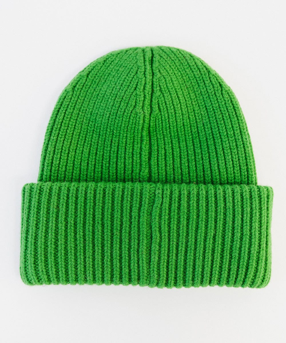 Gigi Pip beanies for women - Gigi Merino Wool Beanie - 100% merino wool double fold beanie featuring a Gigi Pip branded silicone patch on the front fold [evergreen]