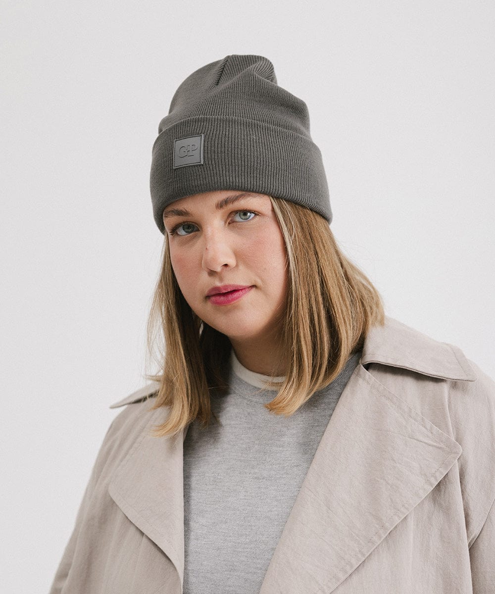 GP Knit Beanie for Women - Gigi Pip Beanies - Oversized chunky knit beanie for women [grey]