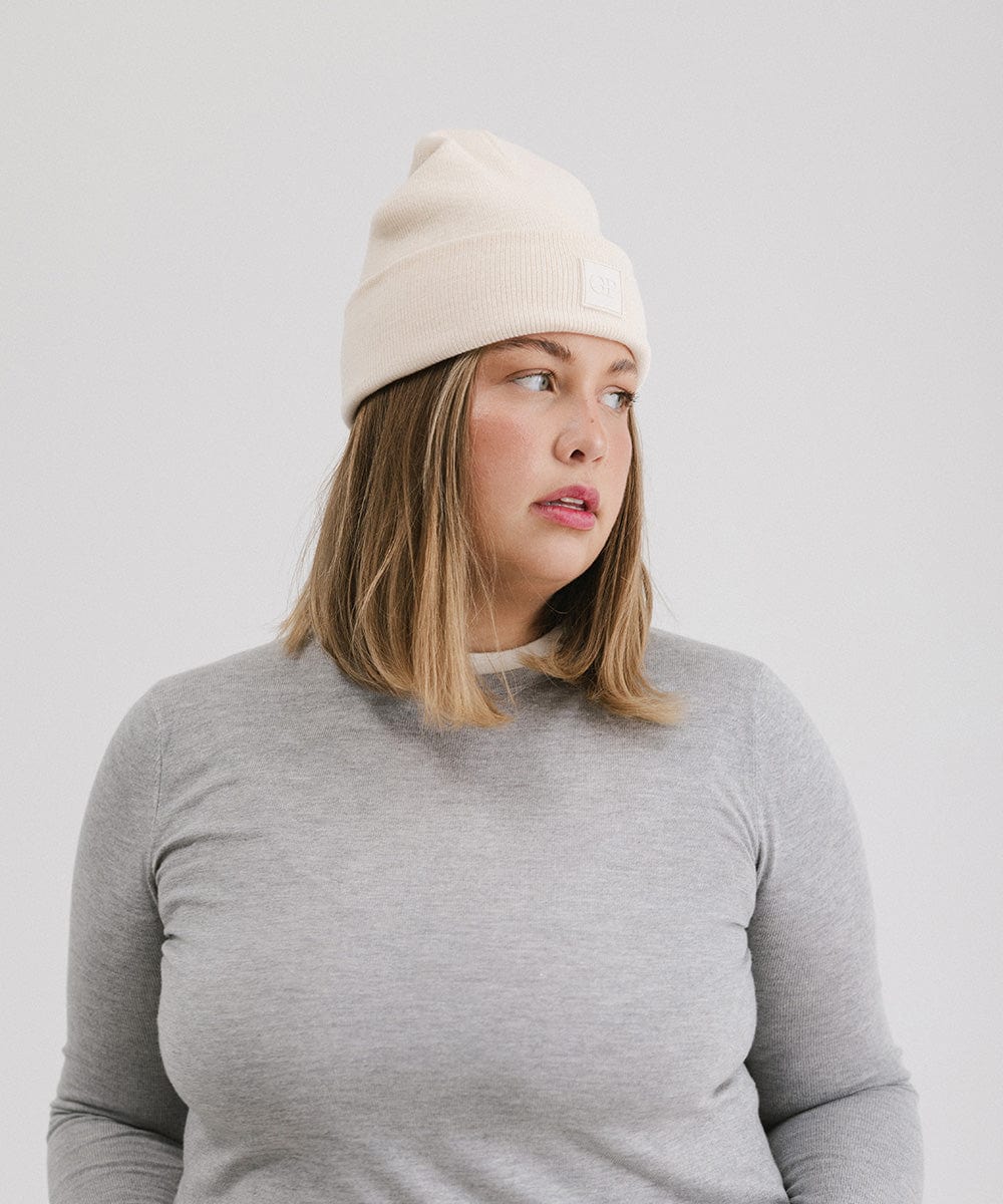 GP Knit Beanie for Women - Gigi Pip Beanies - Oversized chunky knit beanie for women [off white]