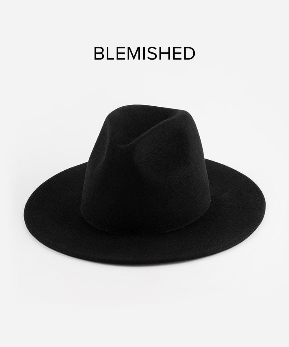 Blemished Felt Wes Fedora - Black BLEMISHED 55 XS / Black