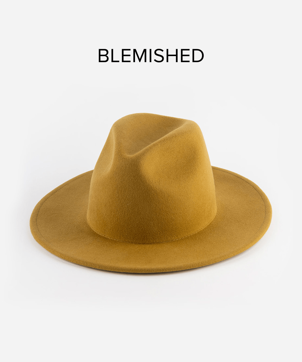 Blemished Felt Wes Fedora - Mustard - BLEMISHED 55 XS / Mustard