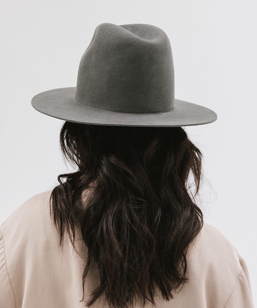 Blemished Felt Billie Tall Fedora - Dark Grey BLEMISHED