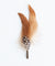 Gigi Pip hat bands + trims for women's hats - Camel Feather - 11 cm multi-toned feather add-on with camel, brown + white notes that slides into any hat band and fits snug against your crown for extra personalization [camel]