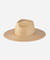 Gigi Pip straw hats for women - Cara Loren Straw Hat in natural toasted color, wide brim fedor with tightly woven Guatemalan palm [toasted]