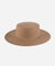 Gigi Pip felt hats for women - Dahlia Boater - boater-style crown with a stiff, wide flat brim [tan]