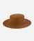 Gigi Pip felt hats for women - Dahlia Boater - boater-style crown with a stiff, wide flat brim [brown]