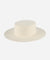 Gigi Pip felt hats for women - Dahlia Boater - boater-style crown with a stiff, wide flat brim [off white]