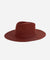 Gigi Pip felt hats for women - Dakota Triangle Crown - stiff, flat wide brim [rusty red]