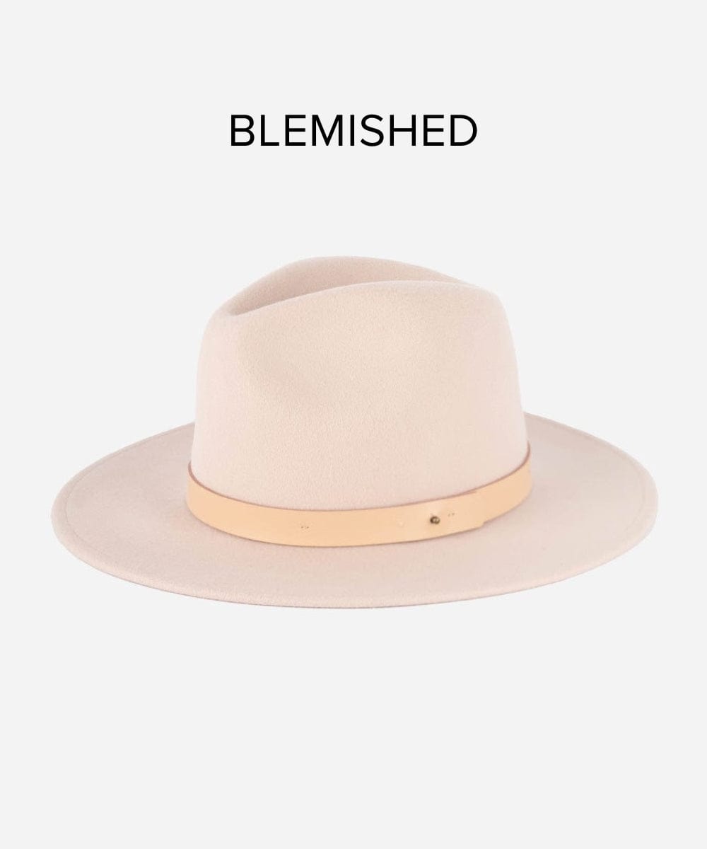 Felt Hats Shiloh Fedora With Leather Band - BLEMISHED Blush Pink / XS 55