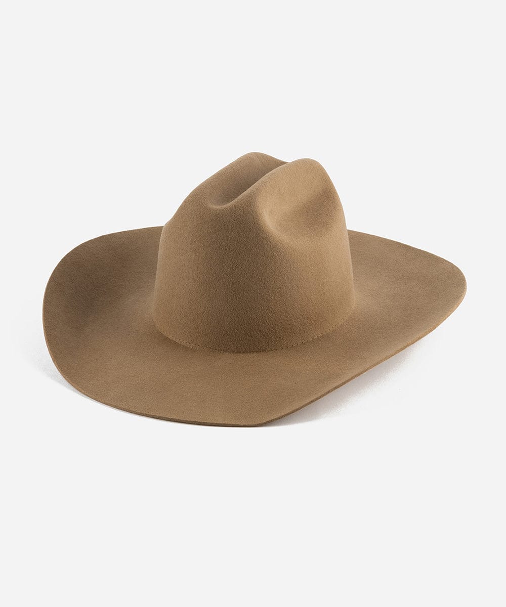 Gigi Pip felt hats for women - Teddy Cattleman - 100% australian wool classic cattleman crown with a wide upturned brim [brown]