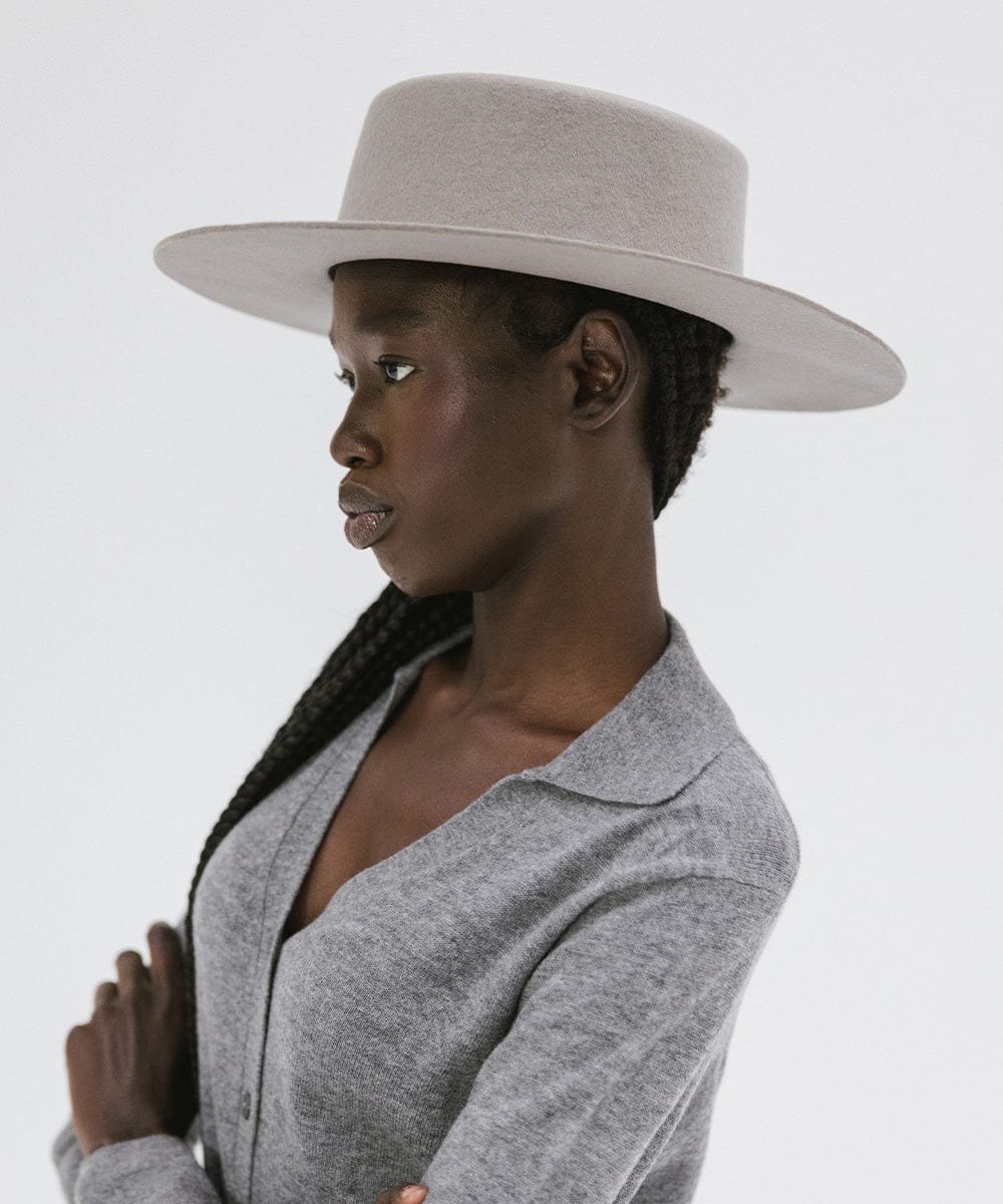 Grey felt hat womens on sale