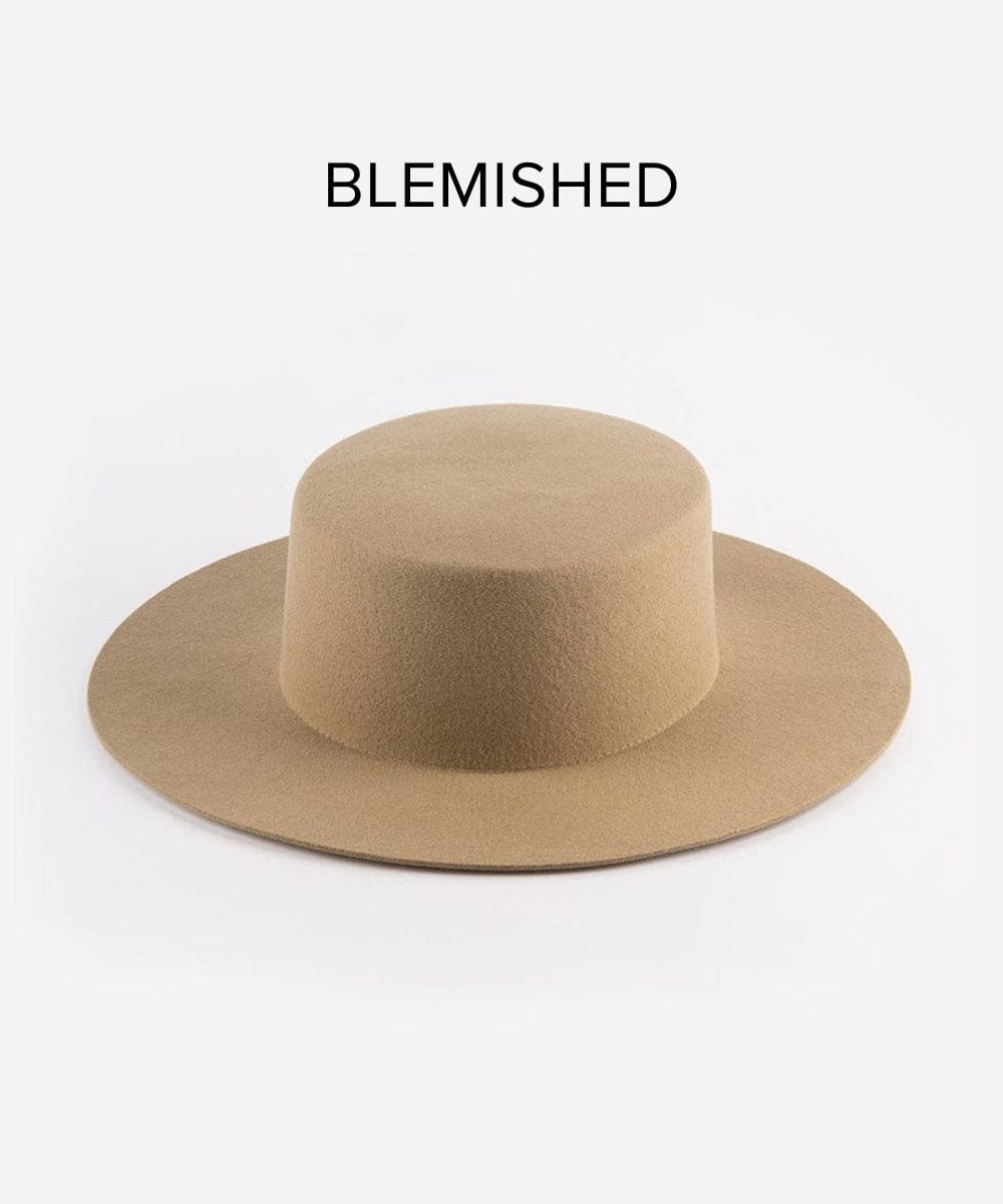 Felt Hats Dahlia Boater - Tan BLEMISHED