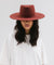 Gigi Pip felt hats for women - Dakota Triangle Crown - stiff, flat wide brim [rusty red]