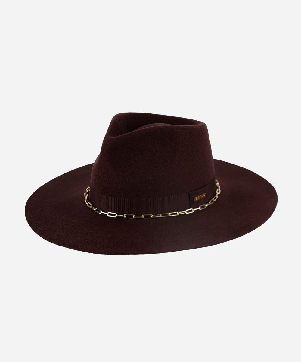 Felt Hats Raine Wide Brim Fedora Dark Cherry / XS 55