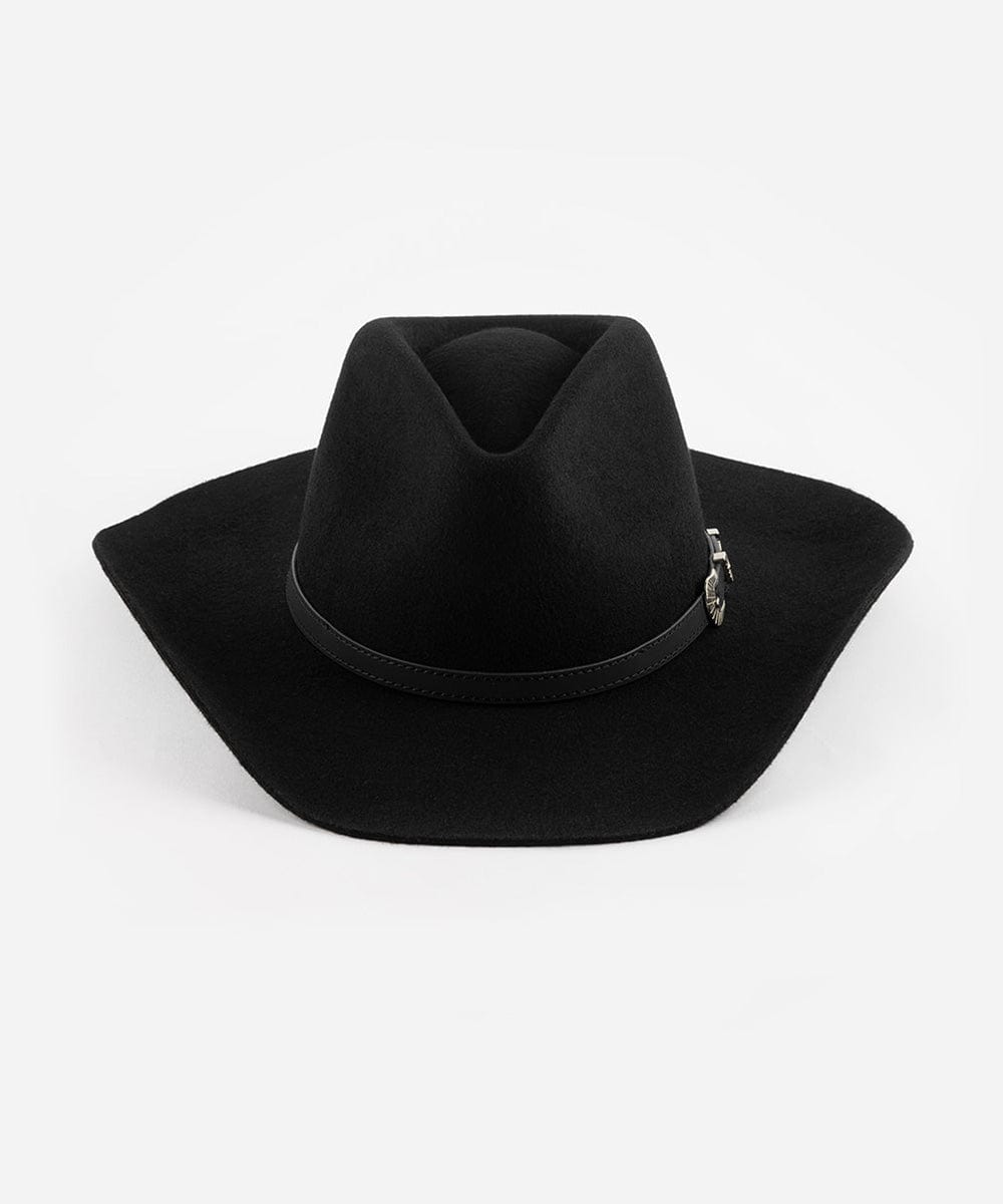 Dean Western Fedora - Gigi Pip Womens western felt hats - classic western felt hat for women with an upturned brim and fedora crown [black]