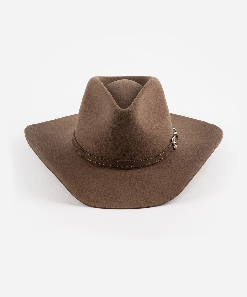 Dean Western Fedora - Gigi Pip Womens western felt hats - classic western felt hat for women with an upturned brim and fedora crown [chocolate]