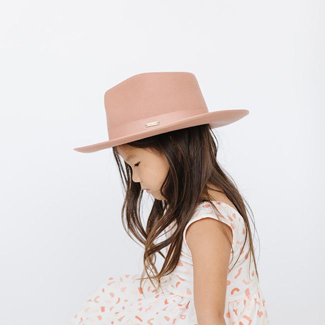 BHLDN x Gigi Pip Monroe Rancher Fedora Wool Felt Hat Pink on sale Rose NWT M/L