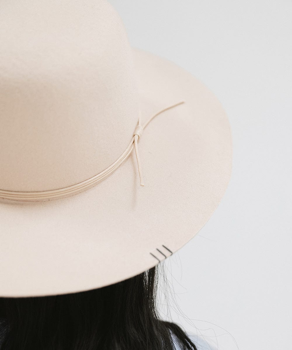 Gigi Pip felt hats for women - Rue Open Crown - classic open crown with a structured semi-wide brim [cream]