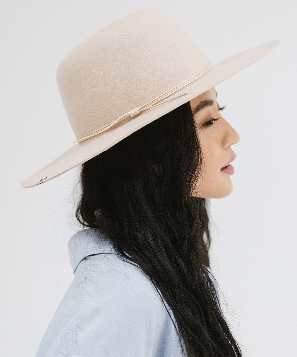 Gigi Pip felt hats for women - Rue Open Crown - classic open crown with a structured semi-wide brim [cream]