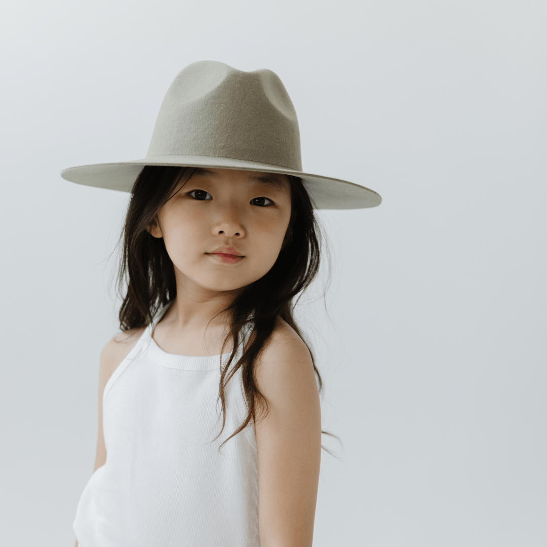 Felt Hats Kids Emma Wide Brim Fedora Sage / 53