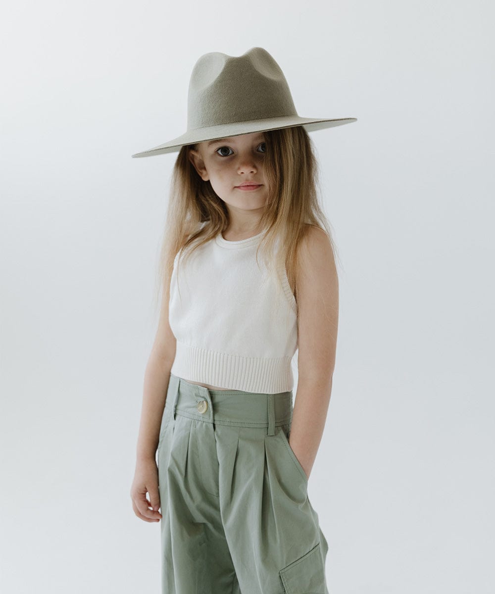 Felt Hats Kids Emma Wide Brim Fedora Sage / 53