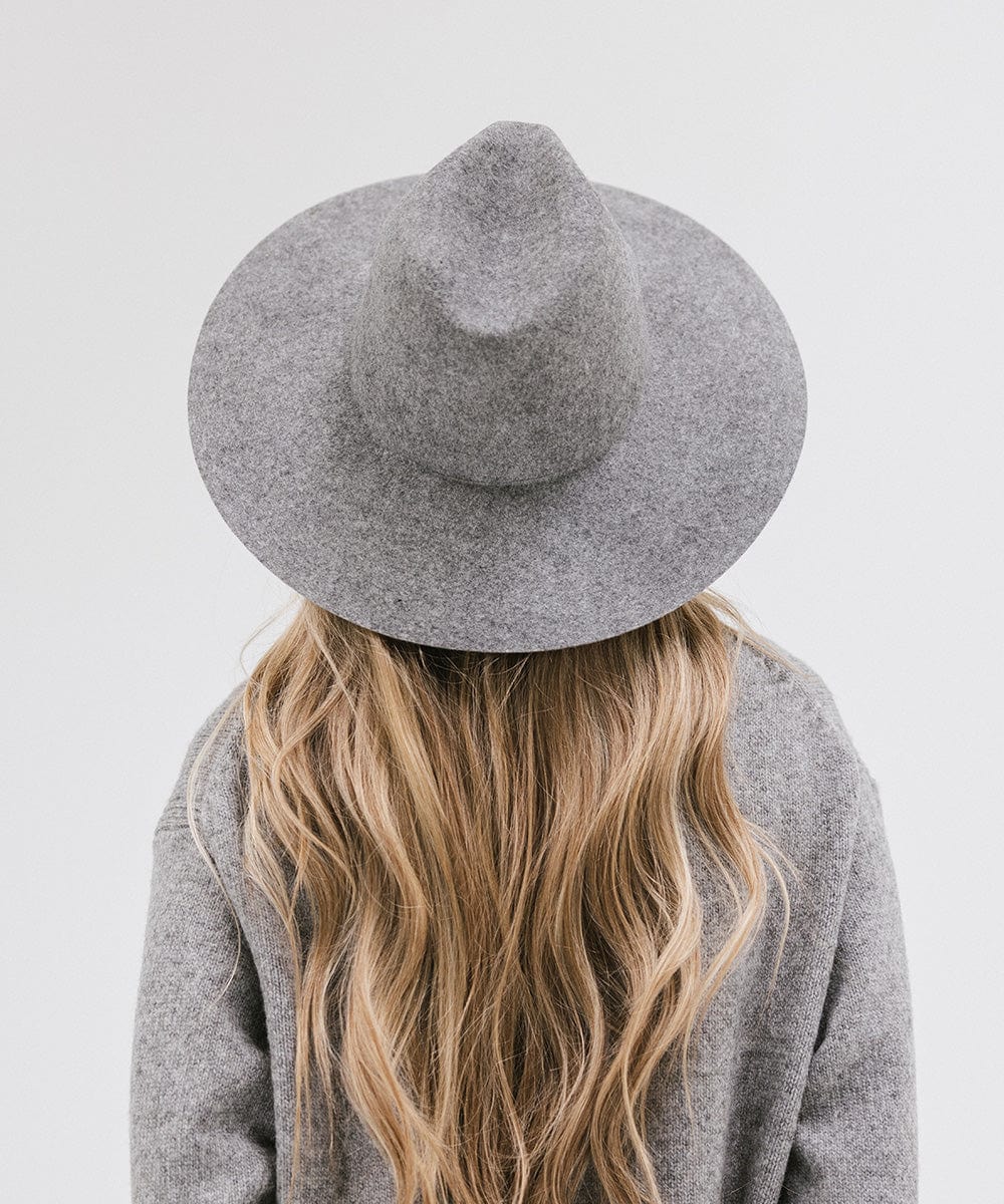 Narrow brimmed felt cheap hat with dented crown