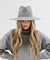 Gigi Pip felt hats for women - Scottie Wide Brim Fedora - classic fedora crown with a stiff, a-line brim [grey]