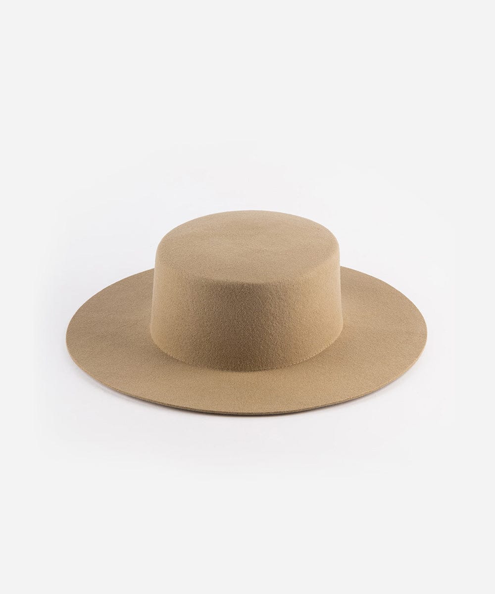 Felt Hats Dahlia Boater Tan / XS 55