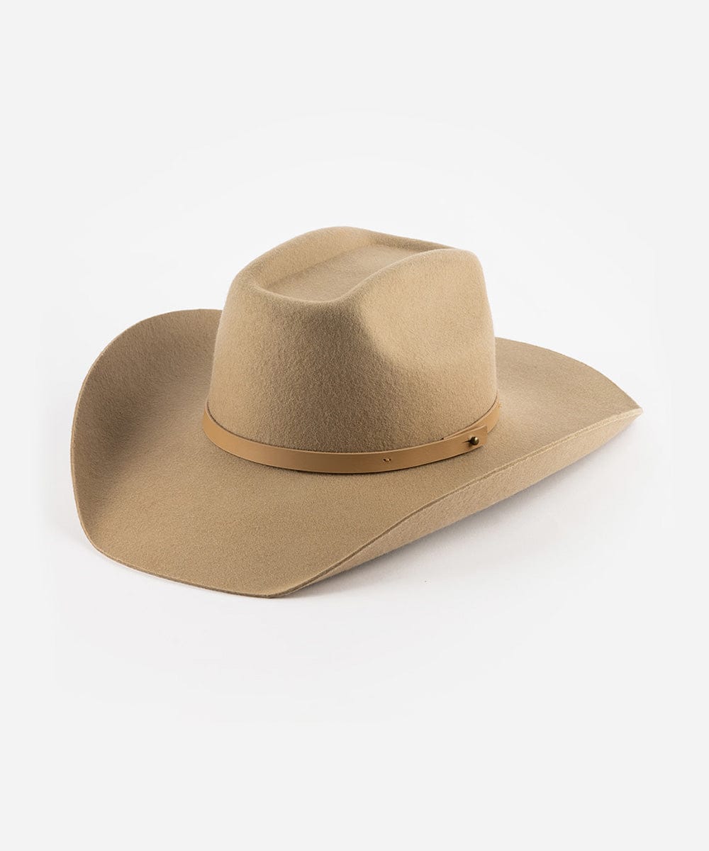 Felt Hats Shane Brick Top Western Hat Tan / XS 55