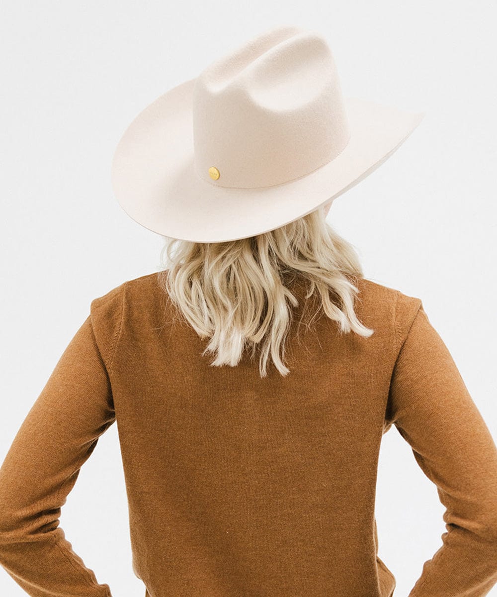 Gigi Pip felt hats for women - Teddy Cattleman - 100% australian wool classic cattleman crown with a wide upturned brim [cream]