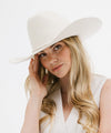 Gigi Pip felt hats for women - Teddy Cattleman - 100% australian wool classic cattleman crown with a wide upturned brim [off white]