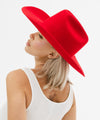 Gigi Pip felt hats for women - Teddy Cattleman - 100% australian wool classic cattleman crown with a wide upturned brim [cherry red]
