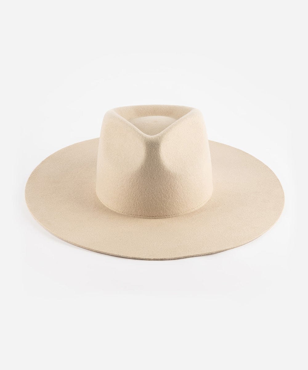 Wesley Western Flat Brim - Gigi Pip Womens Felt Hats - wide flat brim western felt fedora hat for women [cream]