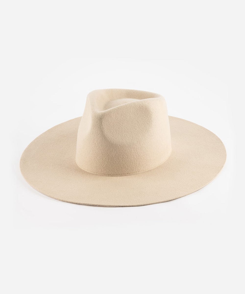 Wesley Western Flat Brim - Gigi Pip Womens Felt Hats - wide flat brim western felt fedora hat for women [cream]