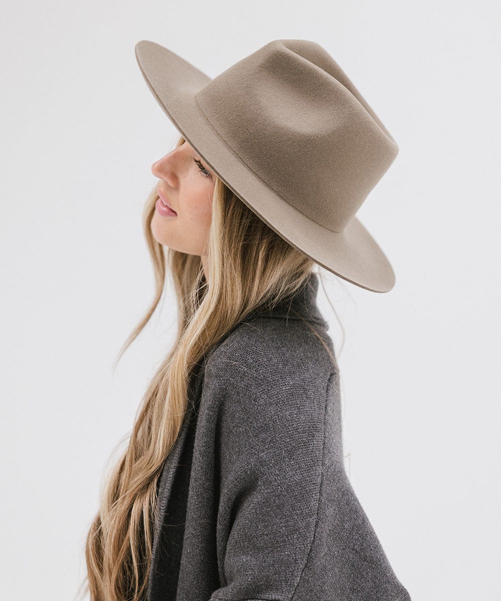 Gigi Pip felt hats for women - Zephyr Rancher - fedora teardrop crown with a stiff upturned brim [sage]