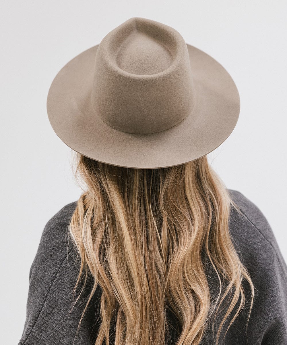 Gigi Pip felt hats for women - Zephyr Rancher - fedora teardrop crown with a stiff upturned brim [sage]