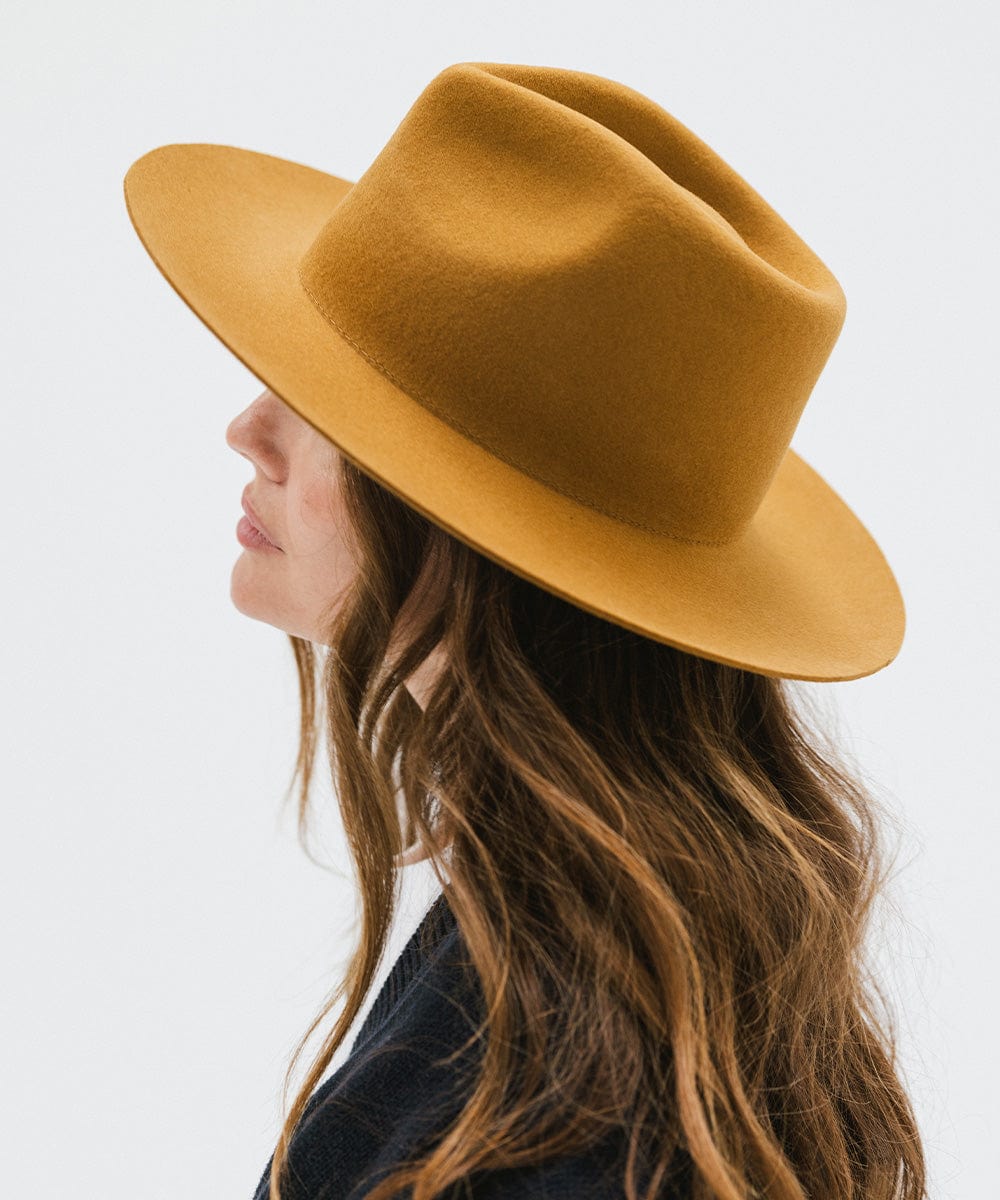 Gigi Pip felt hats for women - Zephyr Rancher - fedora teardrop crown with a stiff upturned brim [cinnamon]