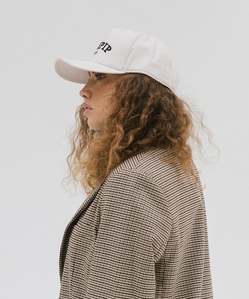 Gigi Pip trucker hats for women - Gigi Pip Canvas Trucker Hat - 100% Cotton Canvas w/ cotton sweatband + reinforced from panel with 100% polyester mesh trucker hats with gigi pip embroidered on the front panel with an adjustable velcro bag [cream]