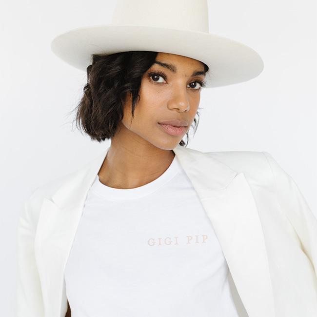 Gigi Pip apparel for women - Gigi Pip Tee - 100% Cotton Gigi Pip branded t-shirt for women [white]