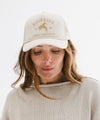 Gigi Pip trucker hats for women - Gigi Rodeo Foam Trucker Hat - 100% polyester foam + mesh trucker hat with a curved brim featuring the words "gigi rodeo" in a contrasting color as a design across the front panel [cream]