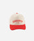 Gigi Pip trucker hats for women - Gigi Pip Canvas Trucker Hat - 100% Cotton Canvas w/ cotton sweatband + reinforced from panel with 100% polyester mesh trucker hats with gigi pip embroidered on the front panel with an adjustable velcro bag [cream-red]